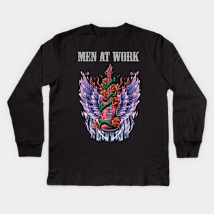 WORK AT THE MEN BAND Kids Long Sleeve T-Shirt